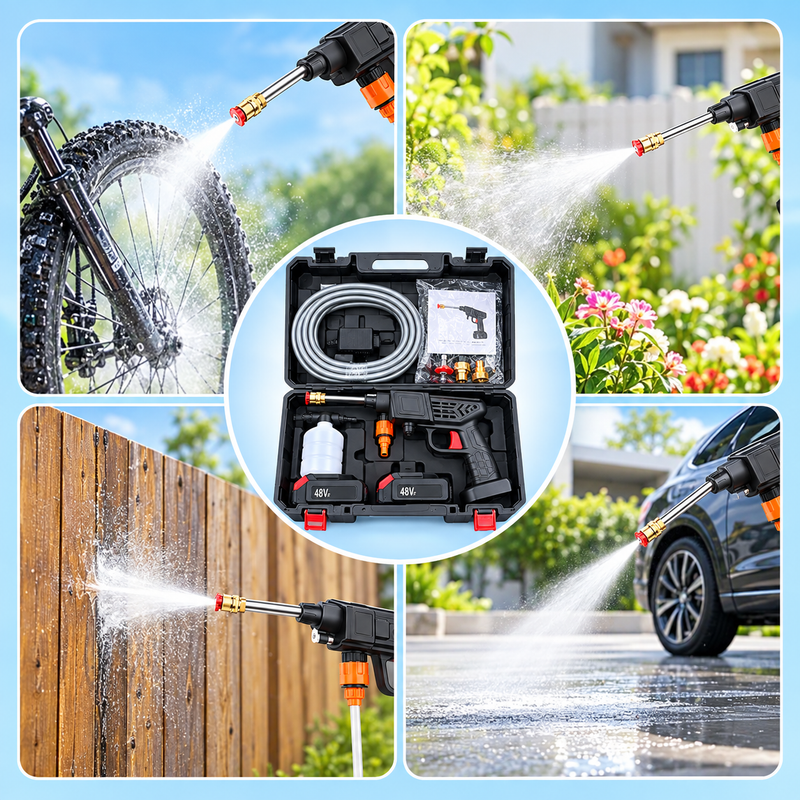 Cordless 48V High Pressure Car Wash Spray Gun – Double Battery