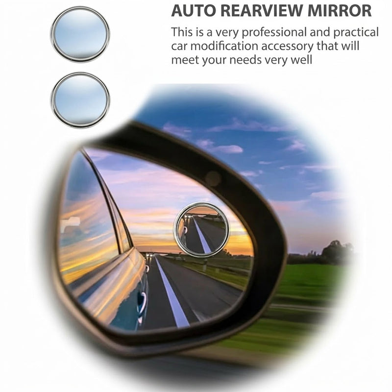 2-Pack Silver Framed Blind-Spot Car Mirrors