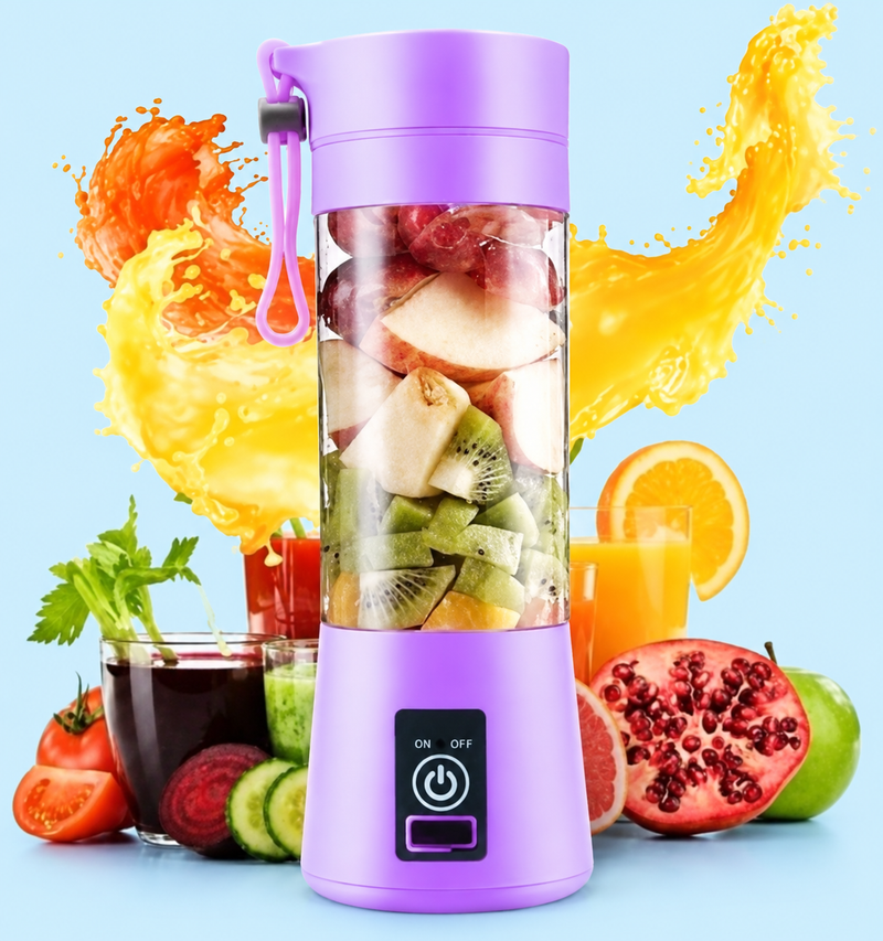 Portable 6-Blade Mini Juicer Blender – 380ml Rechargeable Cup